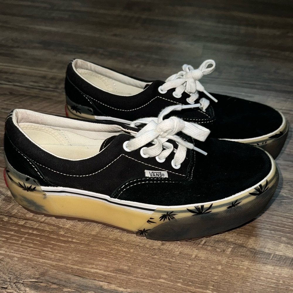 Platform Vans - Black with Gum Sole